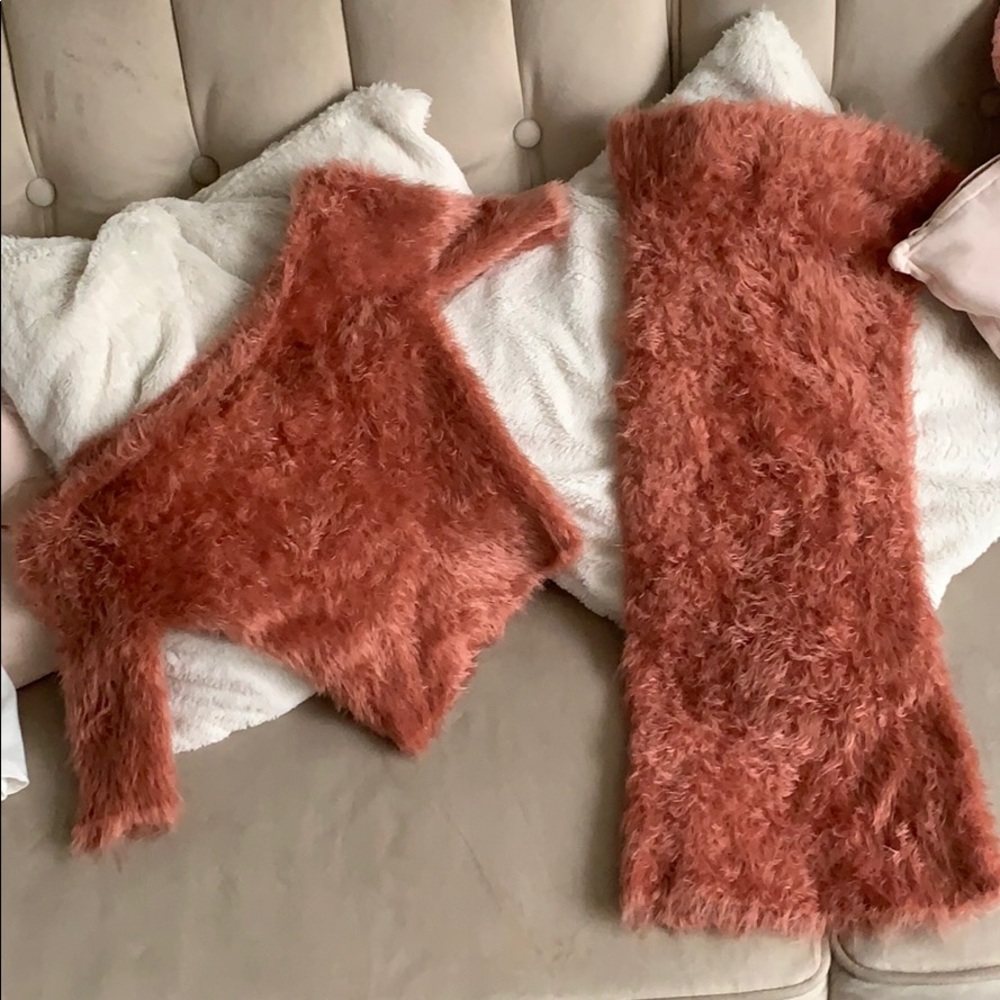 Deep Coral-Pink Two-Piece Set